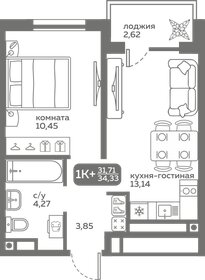 Квартира 31,7 м², 1-комнатная - изображение 1