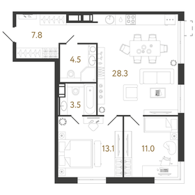 75,2 м², 2-комнатная квартира 23 100 000 ₽ - изображение 81