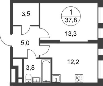 38 м², 1-комнатная квартира 11 500 000 ₽ - изображение 69