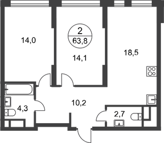 62,6 м², 2-комнатная квартира 17 489 744 ₽ - изображение 55