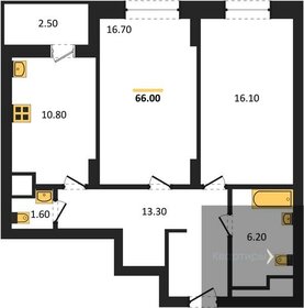 Квартира 65,7 м², 2-комнатная - изображение 1