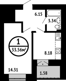 33,6 м², 1-комнатная квартира 4 429 920 ₽ - изображение 18