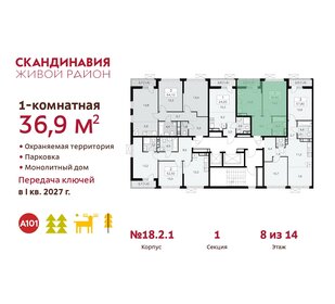 Квартира 36,9 м², 1-комнатная - изображение 2