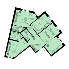 73,7 м², 3-комнатная квартира 17 450 000 ₽ - изображение 81