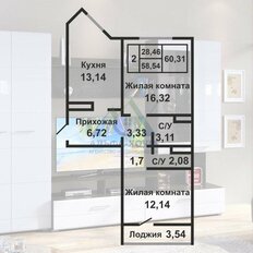 Квартира 60,4 м², 2-комнатная - изображение 2