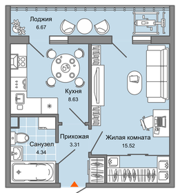 35 м², 1-комнатная квартира 3 133 752 ₽ - изображение 13