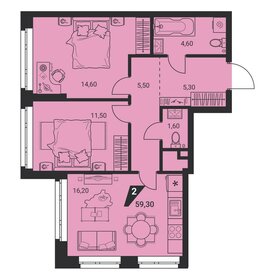 59,2 м², 2-комнатная квартира 8 600 000 ₽ - изображение 1