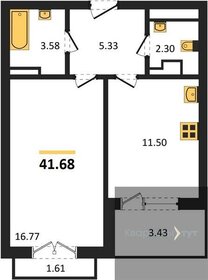 Квартира 41,7 м², 1-комнатная - изображение 1