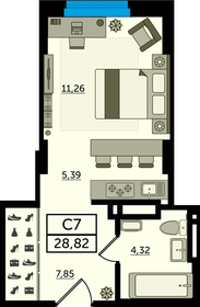 Квартира 28,8 м², студия - изображение 1