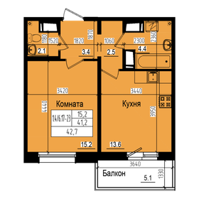 42,6 м², 1-комнатная квартира 9 265 720 ₽ - изображение 51