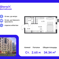 Квартира 34,3 м², студия - изображение 2