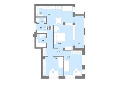 Квартира 81,2 м², 3-комнатная - изображение 1