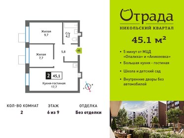 Квартира 45,1 м², 2-комнатная - изображение 1