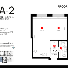 Квартира 34 м², 1-комнатная - изображение 2