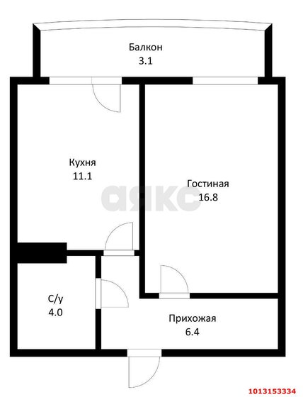 39 м², 1-комнатная квартира 4 000 000 ₽ - изображение 1