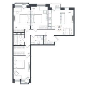 80,9 м², 3-комнатная квартира 13 885 292 ₽ - изображение 5