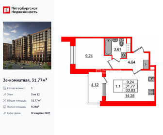 Квартира 31,8 м², 1-комнатная - изображение 1