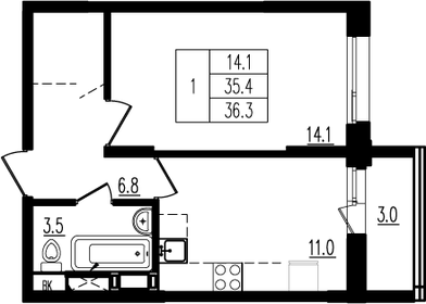 32 м², 1-комнатная квартира 5 850 000 ₽ - изображение 163