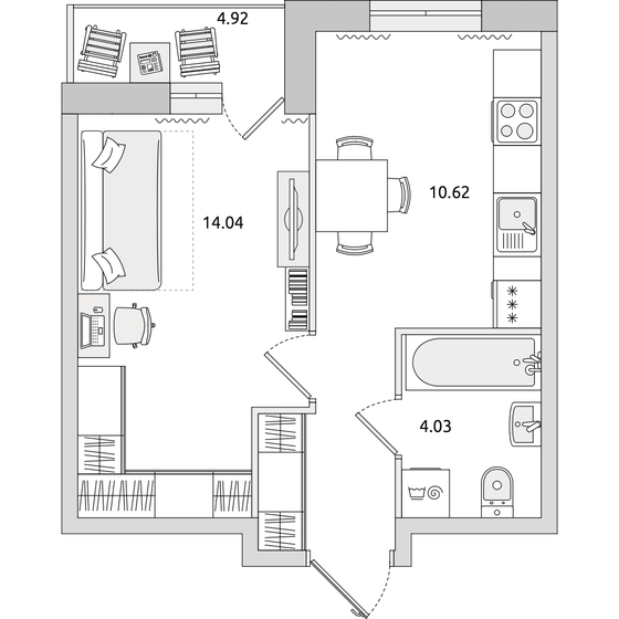 37,6 м², 1-комнатная квартира 4 908 014 ₽ - изображение 14