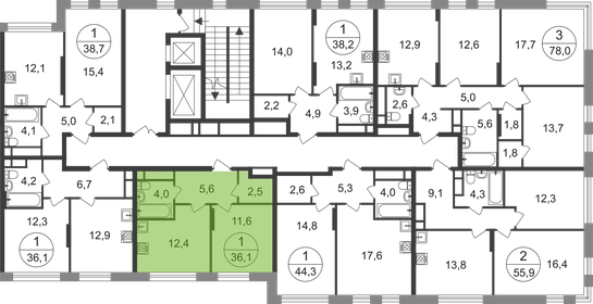 36,1 м², 1-комнатная квартира 10 612 161 ₽ - изображение 11