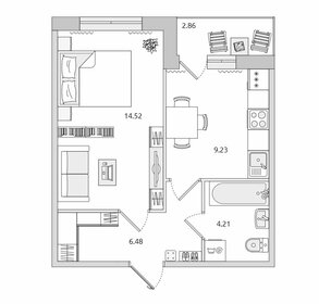 Квартира 37,3 м², 1-комнатная - изображение 1