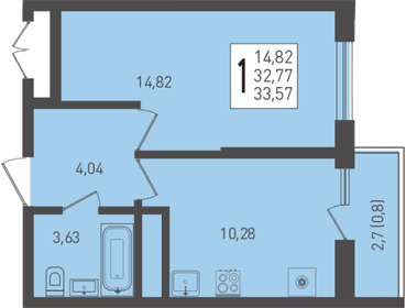 33,6 м², 1-комнатная квартира 4 531 950 ₽ - изображение 23