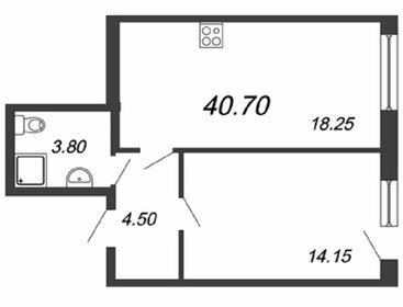 Квартира 63,5 м², 1-комнатные - изображение 1