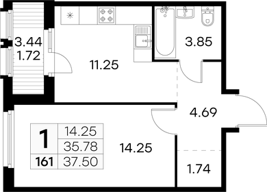 40,5 м², 1-комнатные апартаменты 6 000 000 ₽ - изображение 68
