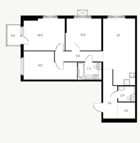 Квартира 87,8 м², 4-комнатная - изображение 2