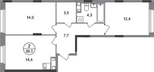 55,6 м², 2-комнатная квартира 14 734 000 ₽ - изображение 20