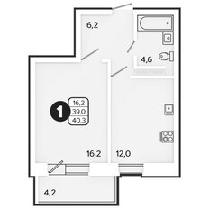 Квартира 40,3 м², 1-комнатная - изображение 1