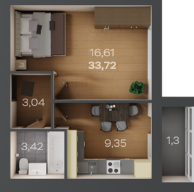 34,9 м², 1-комнатная квартира 10 900 000 ₽ - изображение 47