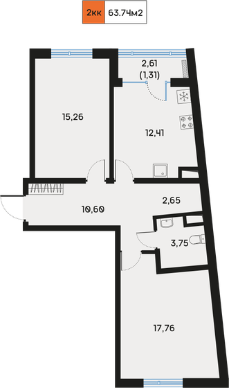 63,7 м², 2-комнатная квартира 23 023 350 ₽ - изображение 18