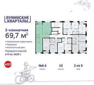 69,6 м², 3-комнатная квартира 14 374 285 ₽ - изображение 42