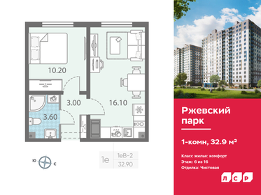 Квартира 32,9 м², 1-комнатная - изображение 1