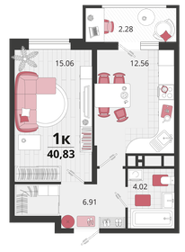 41,4 м², 2-комнатная квартира 4 300 000 ₽ - изображение 100