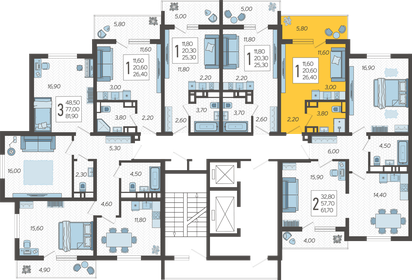 26,4 м², квартира-студия 9 237 360 ₽ - изображение 22