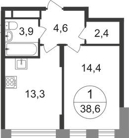 38,7 м², 1-комнатная квартира 11 097 489 ₽ - изображение 42