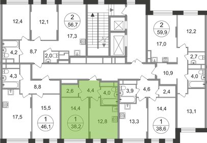 41,8 м², 1-комнатные апартаменты 8 650 000 ₽ - изображение 63