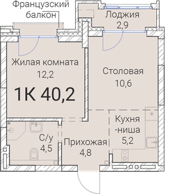 40,7 м², 1-комнатная квартира 8 075 200 ₽ - изображение 36