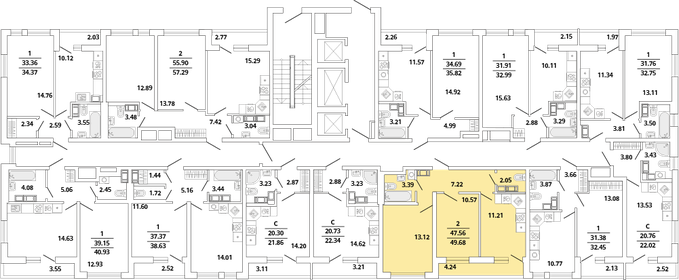 53,4 м², 2-комнатная квартира 15 785 000 ₽ - изображение 121