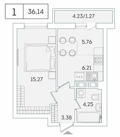 Квартира 36,1 м², 1-комнатная - изображение 1