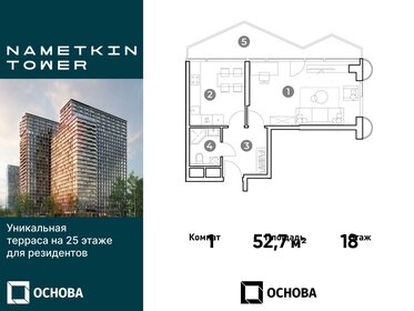 Квартира 52,7 м², 1-комнатные - изображение 1