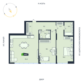 Квартира 94 м², 3-комнатная - изображение 1