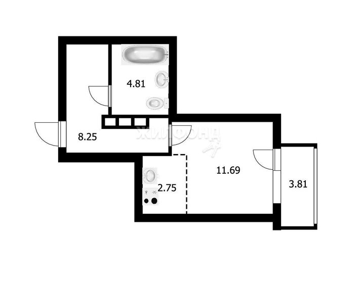 29,2 м², квартира-студия 4 399 000 ₽ - изображение 1