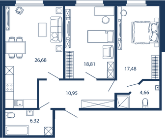 81,3 м², 2-комнатная квартира 32 650 000 ₽ - изображение 48