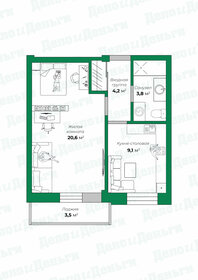 Квартира 41,2 м², 1-комнатная - изображение 1