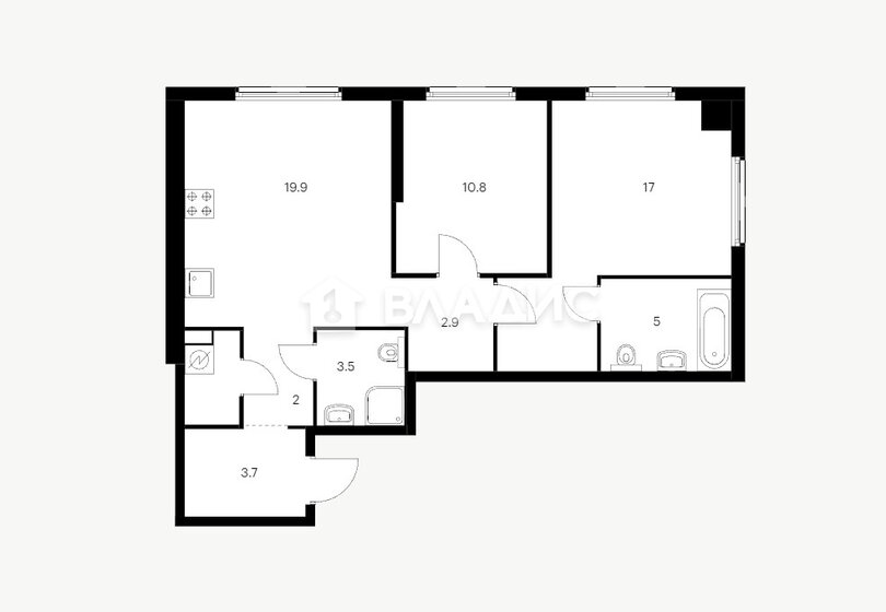 64,2 м², 2-комнатная квартира 24 000 000 ₽ - изображение 24