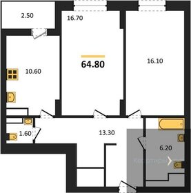 Квартира 64,8 м², 2-комнатная - изображение 1