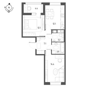 Квартира 55 м², 2-комнатная - изображение 1